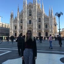 In front of the Duomo in Milan