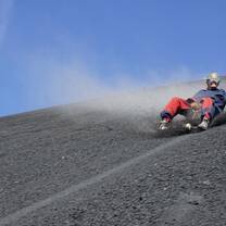 Sandboarding down Cerro Negro