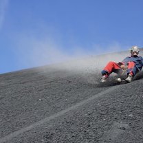 Sandboarding down Cerro Negro
