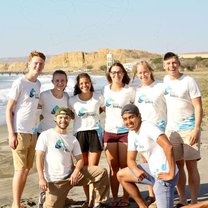 My fellow volunteers and I on a beach in Lobitos
