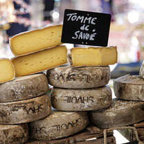 Street market cheese stand