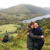 My site director, Jeanna, and I in the southern Scottish highlands. 