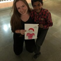 With the kids during women empowering program