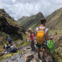 Picking up trash on Volcan Baru