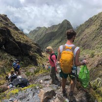Picking up trash on Volcan Baru