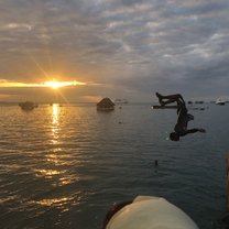 Enjoying the sunset after exploring Stonetown and trying some amazing new foods at a local food market