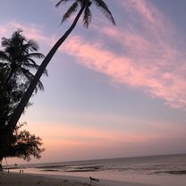 A sunset on the beach we hang out on every day