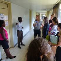 Students visit a Ghanaian clinic