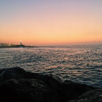 Sunset on the beach in Rabat