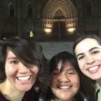 In front of the Cathedral of Barcelona