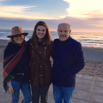 Student with host family in Chile