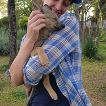 With Reggie - one of the jackal pups