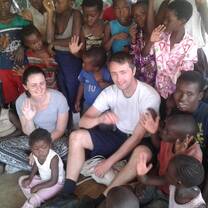 Volunteers Interacting with children during game time