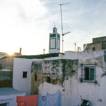 cityscape with white buildings