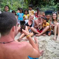 Playing with the kids in Fisherman village 