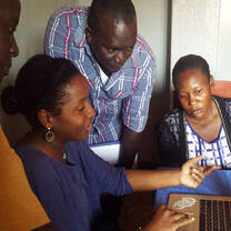 Intern explains her project implementation process to stakeholders