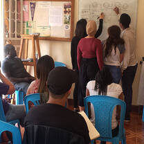 Interns taking time to reflect during FSD orientation session