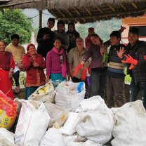 Village Clean-Up Celebrating Cleaning Up 100 kg in the village
