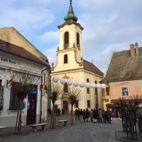 The town center in Szentendre, or St. Andrew, a village of artists about 30 minutes north of Budapest
