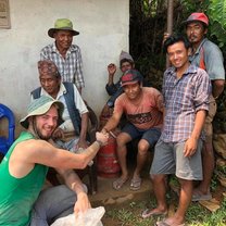 Saying goodbye to the locals 