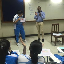 A student presening