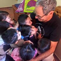 Volunteer Rick with Kids