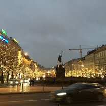 Wenceslaus Square on my last night in Prague