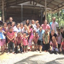 Volunteer teaching at a Thai orphanage