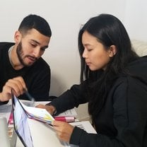 TEFL Course, helping each other with our lesson plans.