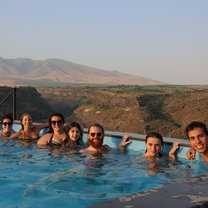 Day trip to Mujni in Armenia. After the pool party we all went into the home studio for a jam session! 