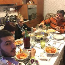 Paolo’s Mothers table in a hill town in Abruzzo 