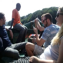 Students relax while on a boat cruise excursion on River Nile 