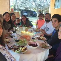 An asado with the host family. 