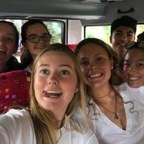 A selfie on the bus ride back from one of the temples that we visited on the trip.