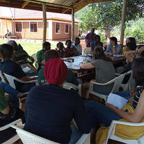 Students engagement with the community during the tree planting project assessment