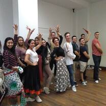 API Barcelona students learning Flamenco from a master