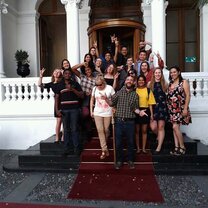 Closing ceremony with other volunteers, head teachers, officials from the ministry of education and the head of the English  opens door program 