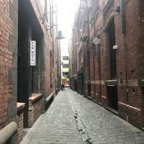 A laneway in Melbourne. Laneways are a big part of the culture there. You can often find quality restaurants and shops tucked away in alleys.