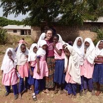 Some of the girls from one of my PE classes and I 