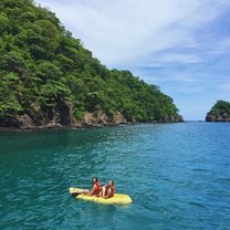 We had an amazing adventure on a catamaran to a cove where we were able to snorkel and kayak
