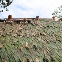 Sweat & tears ;-). How much fun we had during building that incredible beautiful typical indigenous house 