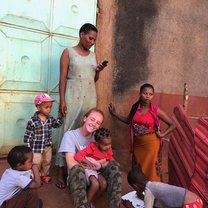 My homestay partner with some of the fam and a few neighbors!