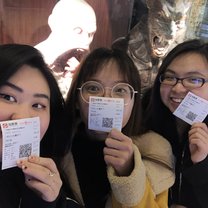 Two interns that worked at CLI who were kind enough to take me to see a movie. 