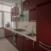 the kitchen 