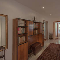 hallway with piano
