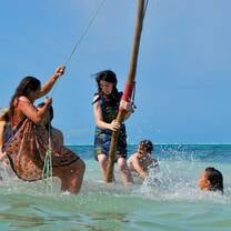 Sail the clear waters of the Indian Ocean in a wooden dhow