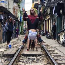 Having fun on the tracks 
