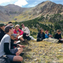 A history class taking place on backpacking expedition 