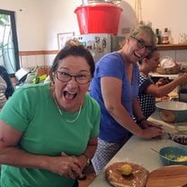 Making empanadas in our cooking class. 