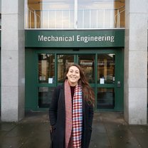 In front of the Mechanical Engineering Building at the University of Leeds